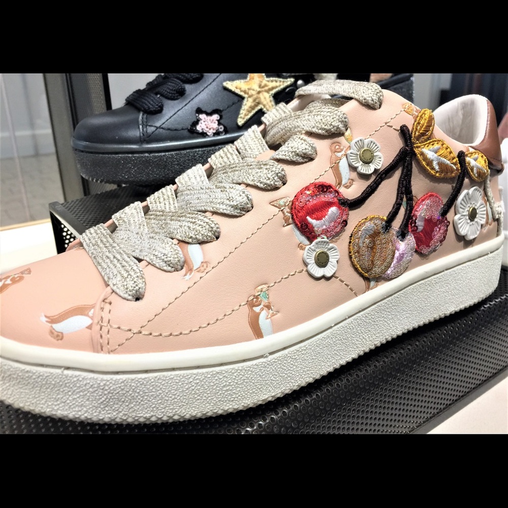 COACH C101 Cherry Leather Sneakers